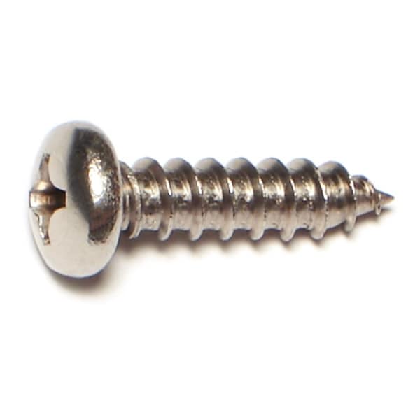 Midwest Fastener Sheet Metal Screw, #14 x 1 in, 18-8 Stainless Steel Pan Head Phillips Drive, 10 PK 77684 - main